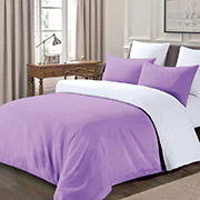 Постільна білизна з полісатину Love you 3-35 фіолетово-біла
