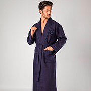 Халат чоловічий вафельний довгий Nusa NS-12680 lacivert синій