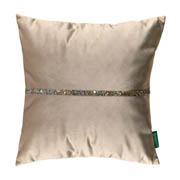Подушка декоративна зі срібно-золотистими стразами Pagoti Diamond бежева
