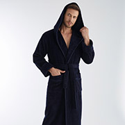 Чоловічий довгий халат з капюшоном Nusa NS-1335 lacivert