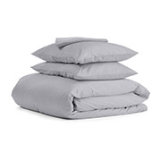 Однотонна постільна білизна Smoky Cs4 ранфорс Cosas простирадло на гумці