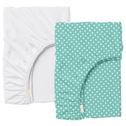 Дитячий набір з 2 простирадл на гумці Drop mint - White Cosas