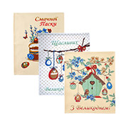 Набір із 3 великодніх вафельних кухонних рушників Великдень-1 Emily бежевий