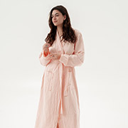Жіночий халат-кімоно Madrida льон-бавовна Lotus Home пудра