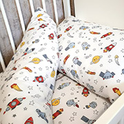 Комплект постільної білизни дитячий зимовий Space SoundSleep фланель білий