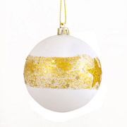 Куля новорічна 8 см Золота зірка Yes! Fun 972936