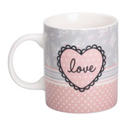 Чашка порцелянова 400 мл Love Liling Rongxiang Ceramic RX-N240143PK рожева