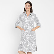 Халат жіночий середньої довжини Nusa NS-0505 gri-beyaz