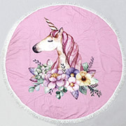 Пляжний рушник 5076 Summer Time Pink Unicorn girl MirSon