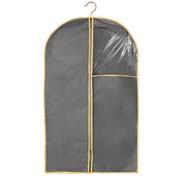 Чохол для одягу стандартний з прозорою четвертиною 100х60 МД CU6062 сірий з жовтим