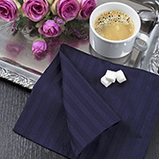 Набір із 6 столових серветок 30х30см Iris Home страйп-сатин 1х1 темно-синій