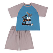 Піжама для хлопчика ПЖ58 футболка та шорти Бембі X40-сірий-блакитний