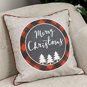 Декоративна новорічна наволочка Merry Christmas Прованс сіра