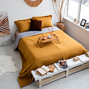 Покривало жакардове з наволочками Arya Diamond V357 гірчичне