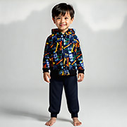 Спортивний костюм для хлопчика 0822197ске футер-тринитка Татошка синій