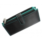 Женский кожаный кошелек Visconti CD-23 Jade black-aqua