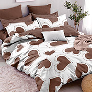 Постельное белье Сердечко беж 102122 бязь-люкс Selena простынь на резинке