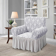 Жакардовий чохол для крісла Love you світло-сірий