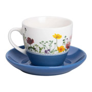 Чашка з блюдцем порцелянова 250 мл Liling Rongxiang Ceramic RX-N24723BL синя