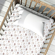 Простирадло трикотажне на гумці Повітряні кульки беж Home Line в дитяче ліжечко