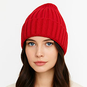 Шапка в'язана жіноча Art Knit червона