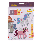 Набор большой Термомозаика 2000 єлементов Сказочные кони Midi 5+ Hama HM-3448