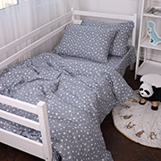 Підліткова постільна білизна 012 Grey Stars фланель MirSon