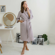 Халат шаль жіночий вафельний 301 Cosy лавандово-сірий