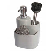 Набір дозатор 3в1 Bisk 07675 сірий