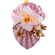 Елочное украшение сердце с цветочной композицией Айвори Lefard 085-259