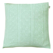 Наволочка в'язана декоративна Ажурна Прованс м'ятна