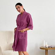 Жіночий вафельний халат-кімоно P-103 Cosy рожевий теракот