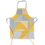 Фартух кухонний бавовняний Abstract Магія відчуттів SoundSleep напівпанама сіро-жовтий