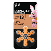 Батарейки для слухових апаратів Duracell розмір 13, 6 шт. в упаковці