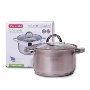 Каструля Kamille 3,8 л з нержавіючої сталі з кришкою і порожніми ручками 5620S