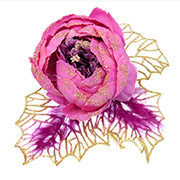 Елочное украшение цветок с бордовыми перьями Бордовая феерия Lefard 085-112