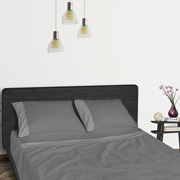 Постільна білизна з простирадлом на гумці сатин Aero Carbon Grey Sonex