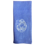 Рушник лляний з вишивкою великодній Великдень SoundSleep блакитний