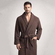 Халат вафельний довгий унісекс шаль SoundSleep шоколадний