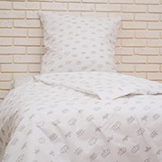 Підліткова постільна білизна 3541 Light Grey on White бязь ranforce Nostra