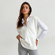 Жилетка в'язана Cotton молочна Art Knit Прованс