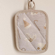 Прихватка кухонна новорічна Шапочки на бежевому Прованс