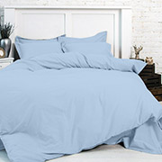 Однотонна постільна білизна MirSon бязь Blanco 14-4121 блакитна