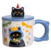 Чашка фарфорова 400 мл Kittens Birthday Yiwu FM-24A синя