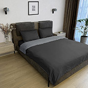 Двостороння постільна білизна Venezia преміум-сатин Sonex чорний-сірий
