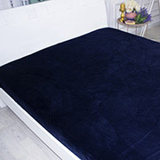 Простирадло на гумці Велюр Winter Frost 28-0006 Navy blue Velvet MirSon