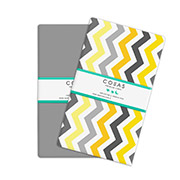 Детский набор из 2 простыней на резинке Grey - Zig color yellow Cosas