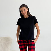 Жіноча футболка P-f02ws стрейч-кулір Cosy чорна