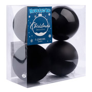 Набір ялинкових кульок 10 см 4 шт Novogod'ko 974422 чорні