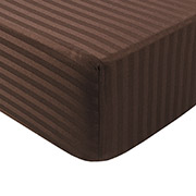 Простирадло страйп-сатин на гумці Iris Home Готель 1х1 кавовий